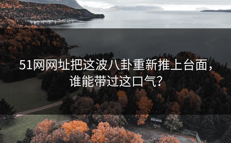 51网网址把这波八卦重新推上台面，谁能带过这口气？